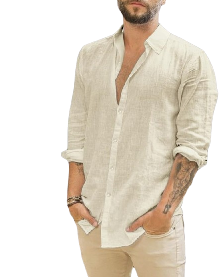 Leinen Oberteil für Herren Neurodermitis